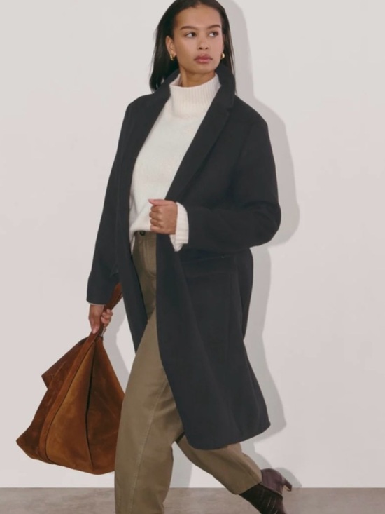 Everlane Jackets & Blazers - Everlane Dark Charcoal Wool-Blend Pea Coat NWOT